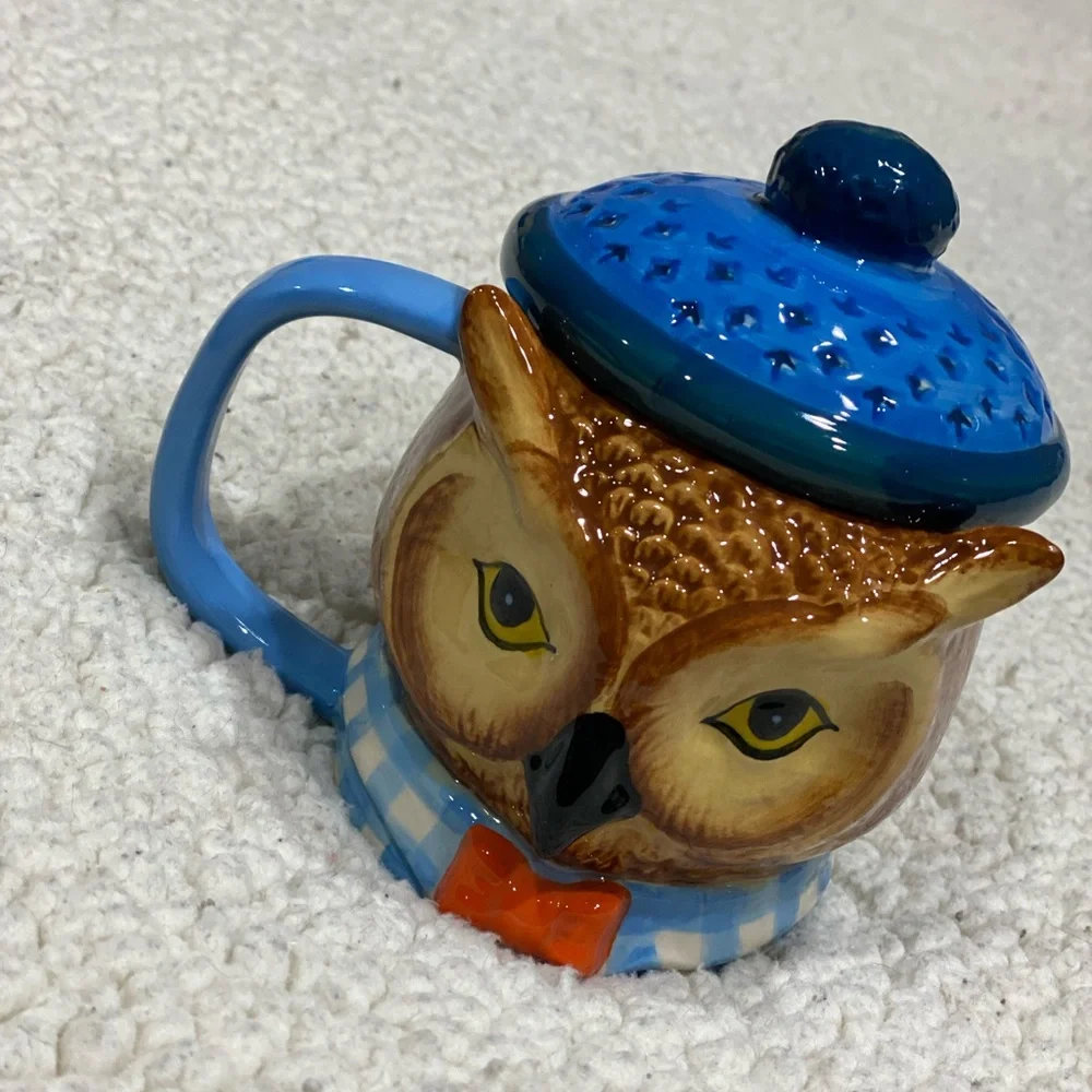 west elm dapper animal owl mug